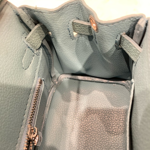 Blue Mini 20CM TOGO leather top handle Satchel bag silver Lock key - Picture 14 of 16